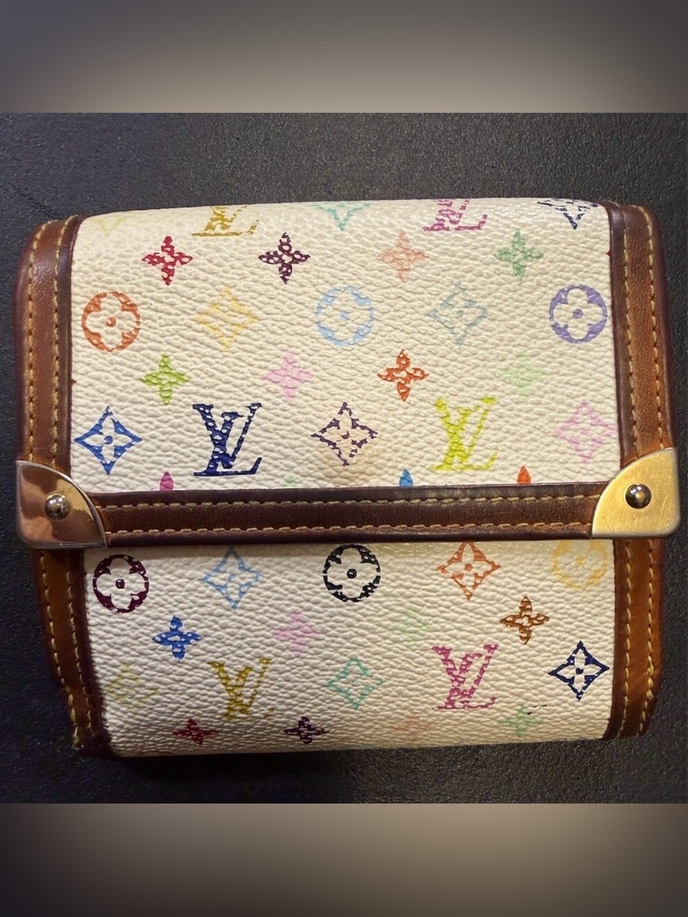 Louis Vuitton  Murakami Monogram Multicolor Double Snap Wallet
